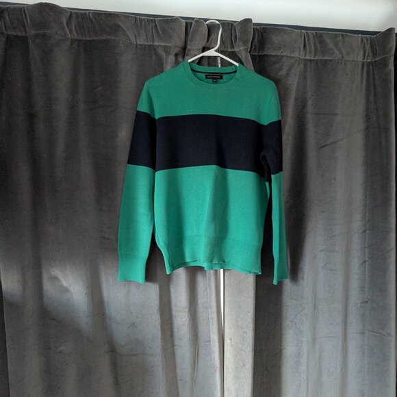 Men's Banana Republic Green & Navy Crewneck Sweater - Picture 4 of 6